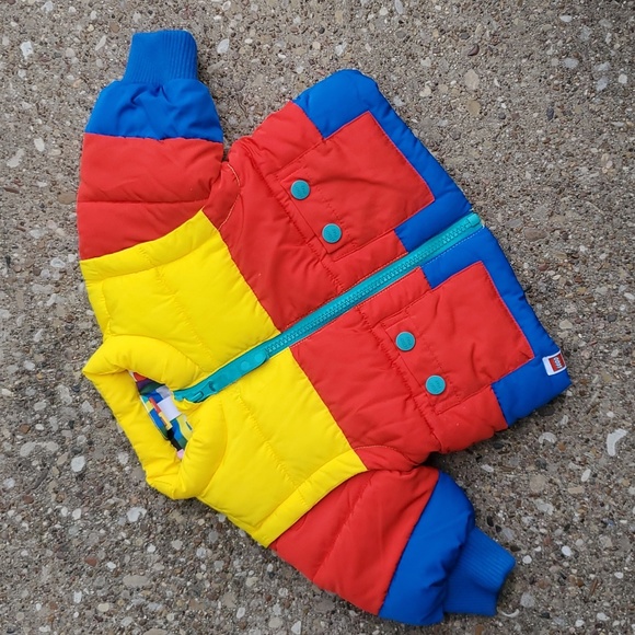 Lego Play Target Colorblock Baby Jacket Vest 0-3 Months Red Yellow Blue Puffer - Picture 1 of 8